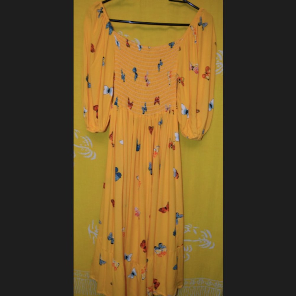 Yellow Dress with Butterflies